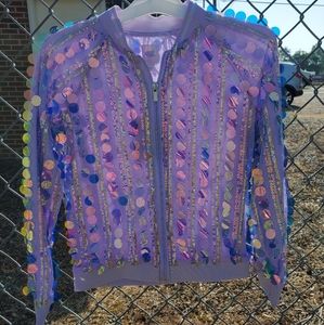More Than Magic Purple Sequin Jackets Medium Girls